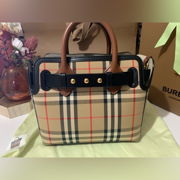 Burberry Calfskin Mini Vintage Check Triple Stud Belt Bag - Picture 2 of 16